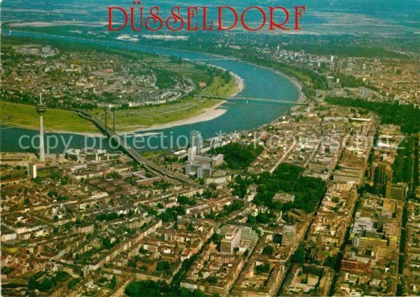 Duesseldorf Fliegeraufnahme mit Rheinturm