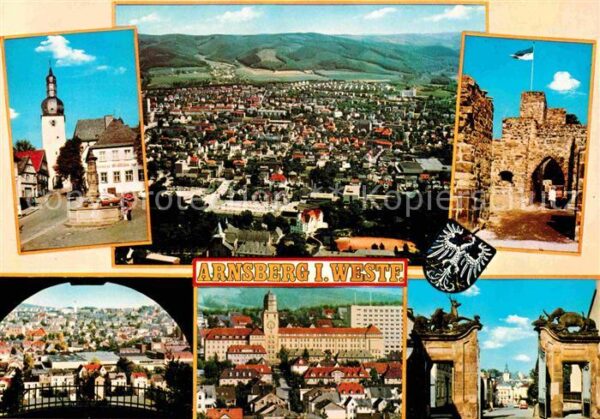 Arnsberg Westfalen Kirche Brunnen Panorama Schloss Tor Ein