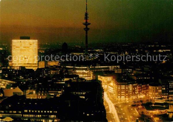 Hamburg City mit Jungfernstieg und Fernsehturm