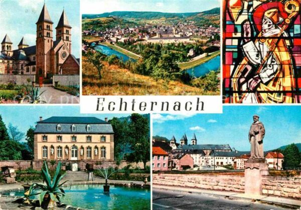 Echternach Kirche Panorama Kirchenfenster Schloss