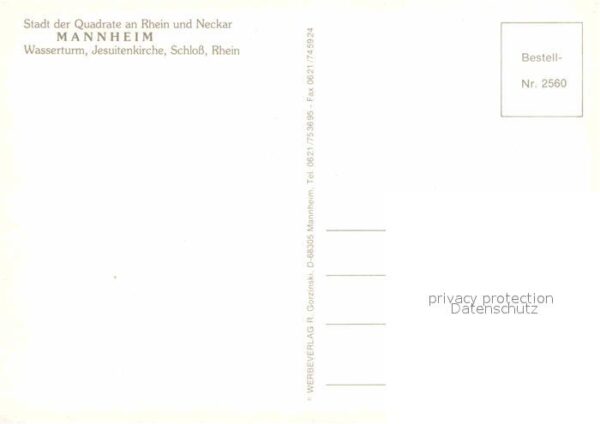 Mannheim Wasserturm Jesuitenkirche Schloss Rhein – Bild 2