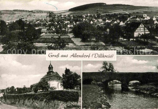 Allendorf Greifenstein Gesamtansicht Kirche Brücke