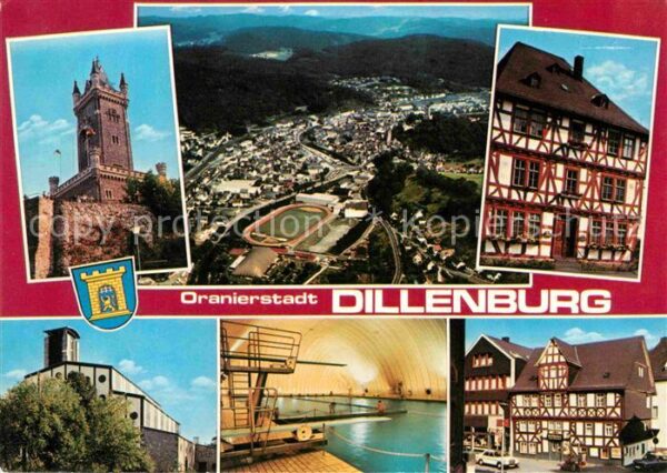 Dillenburg Wilhelmsturm Fliegeraufnahme Fachwerkha