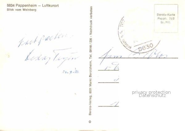 Pappenheim Mittelfranken Blick vom Weinberg – Bild 2