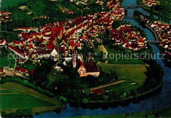 Donauwoerth Fliegeraufnahme Zusammenfluss Donau und