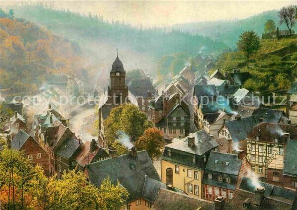Monschau Teilansicht im Morgengrauen