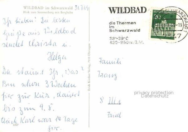 Wildbad Schwarzwald Sommerberg Bergbahn – Bild 2