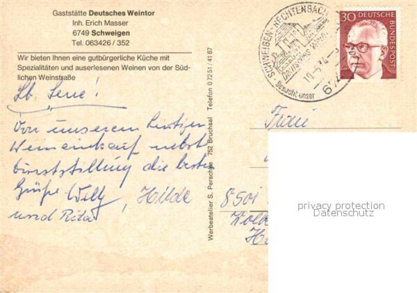 Schweigen-Rechtenbach Gaststätte Deutsches Weintor – Bild 2
