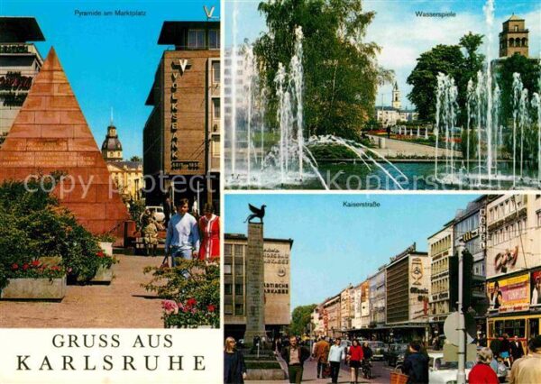 Karlsruhe Baden Kaiserstraße Wasserspiele Pyramide