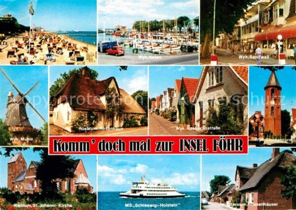 Wyk Foehr Strand Mühle Sandwall Nieblum Sankt Joh