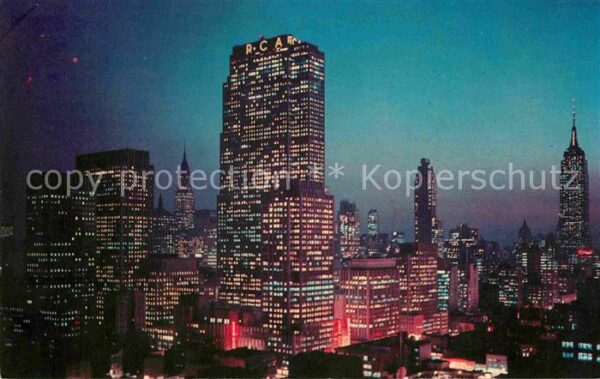 New York City Night Falls on Midtown Manhattan