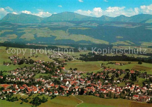 Scheidegg Allgaeu Fliegeraufnahme mit Rindalphorn und Hoc