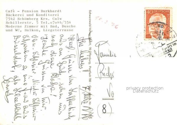Schoemberg Schwarzwald Cafe Pension Burkhardt – Bild 2