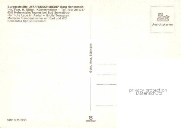 Hohenstein Untertaunus Burggaststätte Waffenschmiede – Bild 2