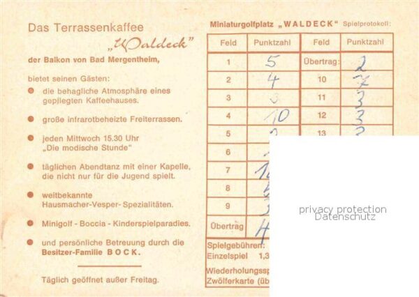 Bad Mergentheim Terrassen-Kaffee Waldeck – Bild 2