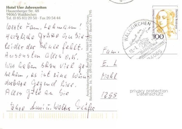 Waldkirchen Niederbayern Hotel Vier Jahreszeiten – Bild 2