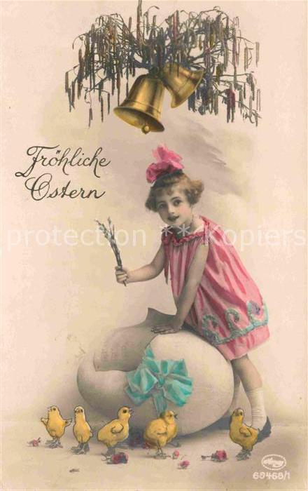 Foto Amag Nr. 63468/1 Ostern Glocken Küken Kind Ei