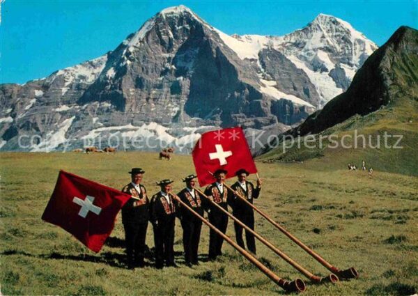 Alphorn Alphornbläser Männlichen Eiger Mönch