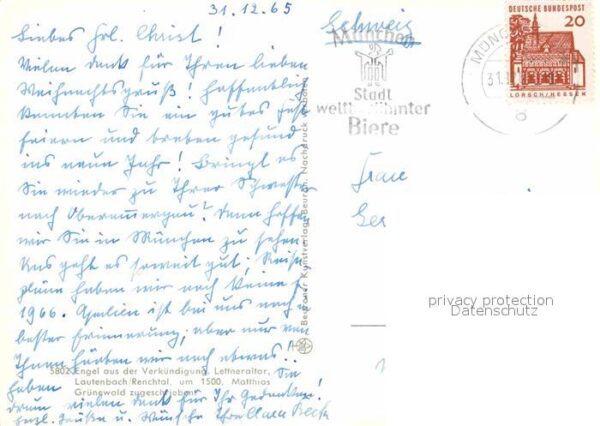 Engel Verkündung Lettneraltar Lautenbach Renc – Bild 2