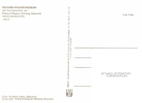 Wagner Richard Komponist Museum Haus Wahnfried Halle Klavier – Bild 2