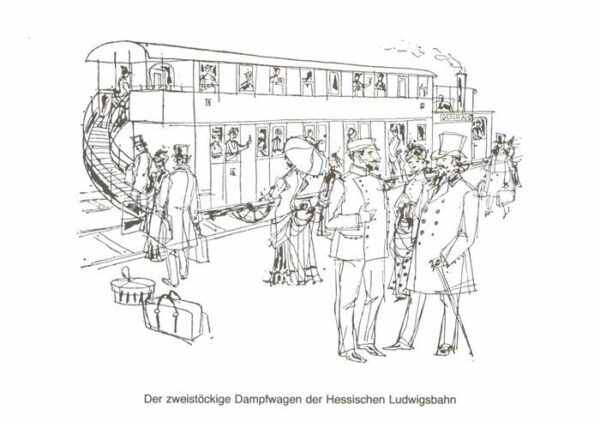 Eisenbahn Zweistöckiger Dampfwagen Hessische Ludw