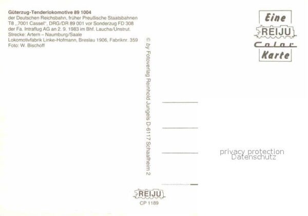 Lokomotive Güterzug-Tenderlokomotive 89 1004 T8 70 – Bild 2