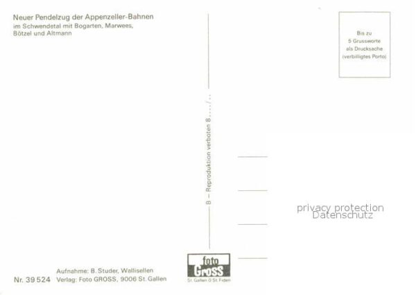 Eisenbahn Pendelzug Appenzeller-Bahnen Schwendeta – Bild 2