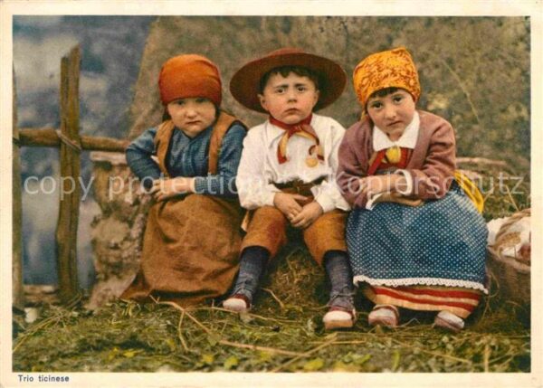 Kinder Child Enfants Trachten Tessin Trio ticinese Ticino