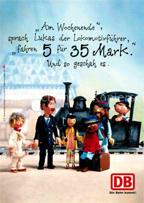 Werbung Reklame Deutsche Bahn Jim-Knopf Lukas der Lokom