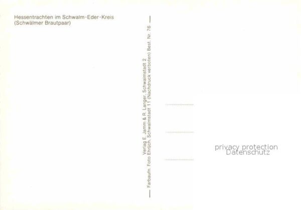 Trachten Hessen Schwalm Brautpaar – Bild 2
