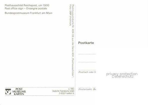Post Posthausschild Reichspost 1900 – Bild 2