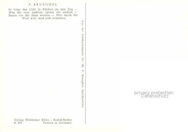 Kuenstlerkarte P. Brueghel Sprichwörter Nr. 50 – Bild 2
