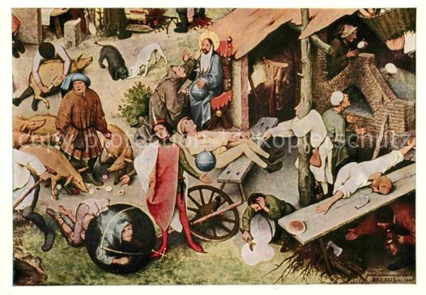 Kuenstlerkarte P. Brueghel Sprichwörter Nr. 50