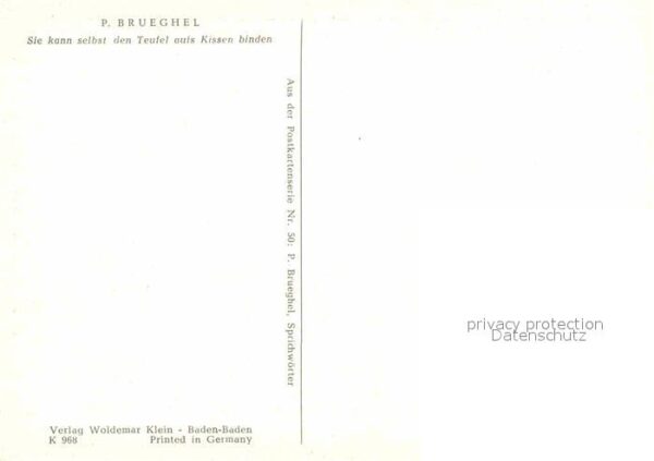 Kuenstlerkarte P. Brueghel Sprichwörter Nr. 50 Teufel – Bild 2