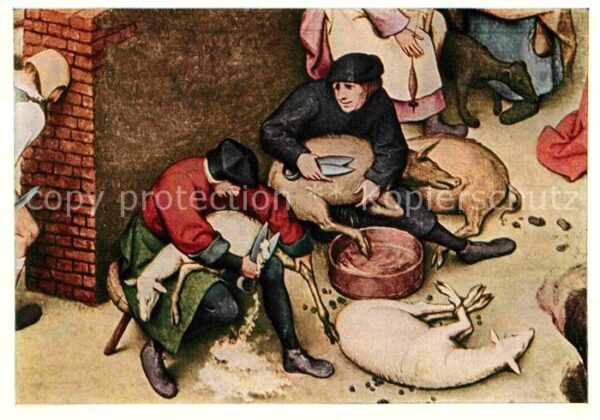 Kuenstlerkarte P. Brueghel Sprichwörter Geschrei Wolle