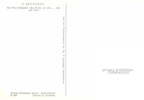 Kuenstlerkarte P. Brueghel Sprichwörter Narr Spielkart – Bild 2
