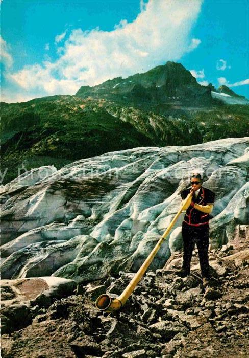 Alphorn Alphornbläser Rhonegletscher