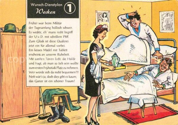 Militaria Humor Wunsch-Dienstplan Wecken