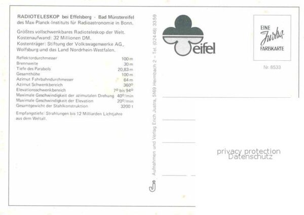 Astronomie Radioteleskop Effelsberg Bad Münstereif – Bild 2