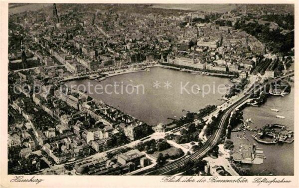 Hamburg Binnenalster Fliegeraufnahme
