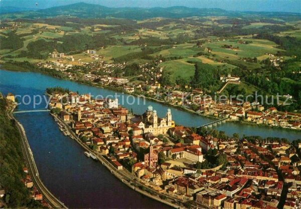 Passau Zusammenfluss Donau Inn Ilz