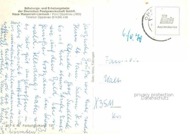 Oppenau Schulungs- Erholungsheim Haus Wasserfal – Bild 2