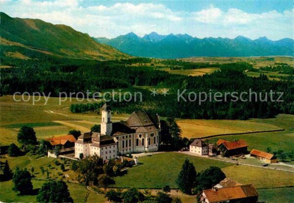 Steingaden Oberbayern Wieskirche Fliegeraufnahme