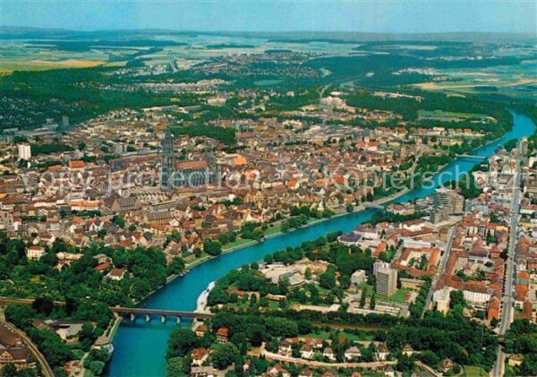 Ulm Donau Fliegeraufnahme