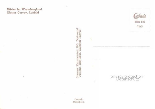 Hoexter Weser Kloster Corvey Fliegeraufnahme – Bild 2