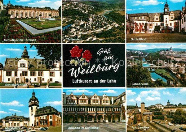 Weilburg Schloßhof Schloßgarten Lahnbrücke Landt