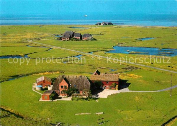 Hallig Hooge Fliegeraufnahme Volkerts- Ipkens- und W