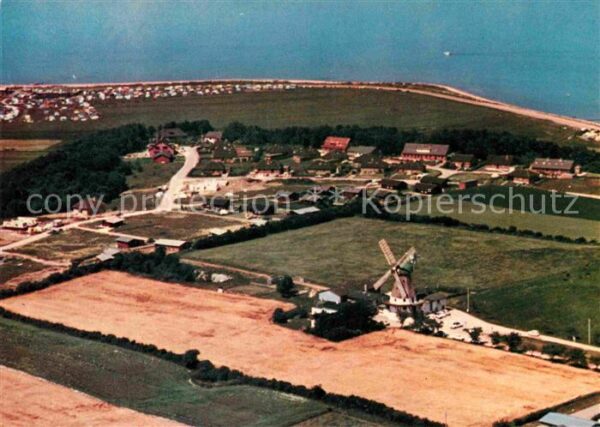 Westerholz Langballig Fliegeraufnahme mit Windmühle