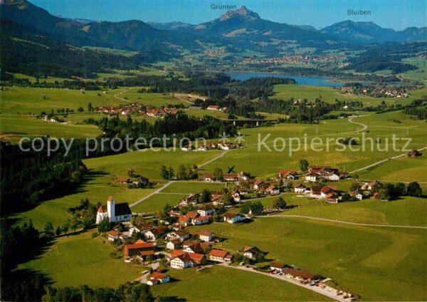 Maria Rain Allgaeu Fliegeraufnahme mit Grüntensee