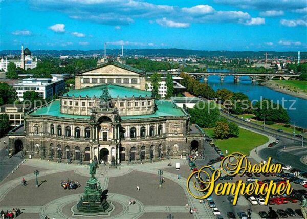 Dresden Fliegeraufnahme Semperoper Elbe
